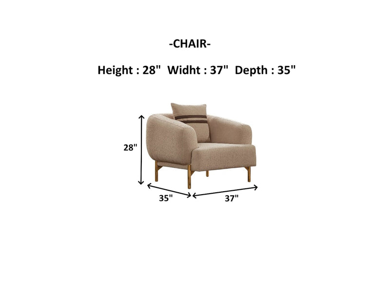 Shelby 3-pieces (Sofa & 2 Chair) Livingroom Set Beige in Beige - 101-SHE-ORK-311