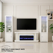 SHELF1001LFT – Display Shelves with Fireplace TV Stand 21.7"×15.7"×74.8" (WHITE) - 210000007900