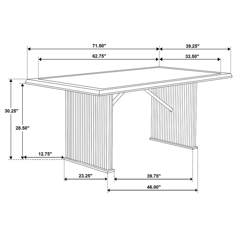 Sherwood 72-inch Rectangular Dining Table Brown - 193591