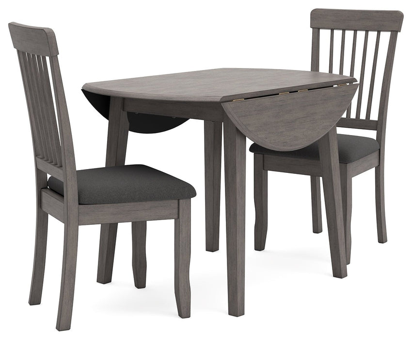 Shullden Gray Dining Table and 2 Chairs - Gate FurnitureDining Room Set