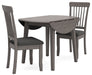 Shullden Gray Dining Table and 2 Chairs - Gate FurnitureDining Room Set