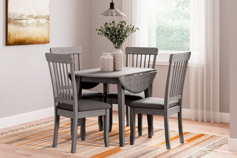Shullden Gray Dining Table and 4 Chairs - Lara FurnitureDining Room Set