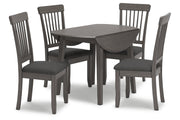 Shullden Gray Dining Table and 4 Chairs - Lara FurnitureDining Room Set