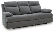 Side-Swipe Charcoal Reclining Sofa with Drop Down Table - PC9140689