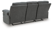 Side-Swipe Charcoal Reclining Sofa with Drop Down Table - PC9140689