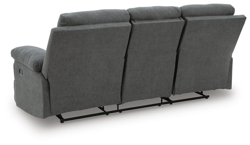 Side-Swipe Charcoal Reclining Sofa with Drop Down Table - PC9140689