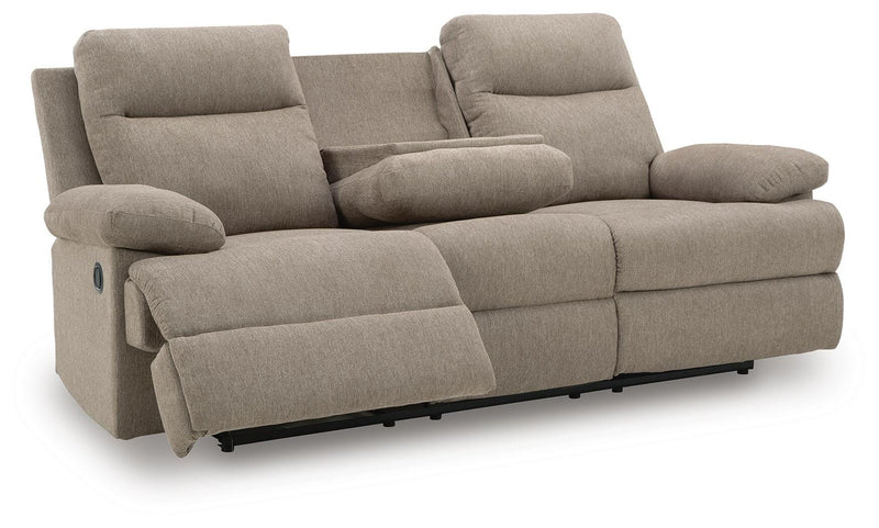 Side-Swipe Mocha Reclining Sofa and Loveseat - PC91405U1