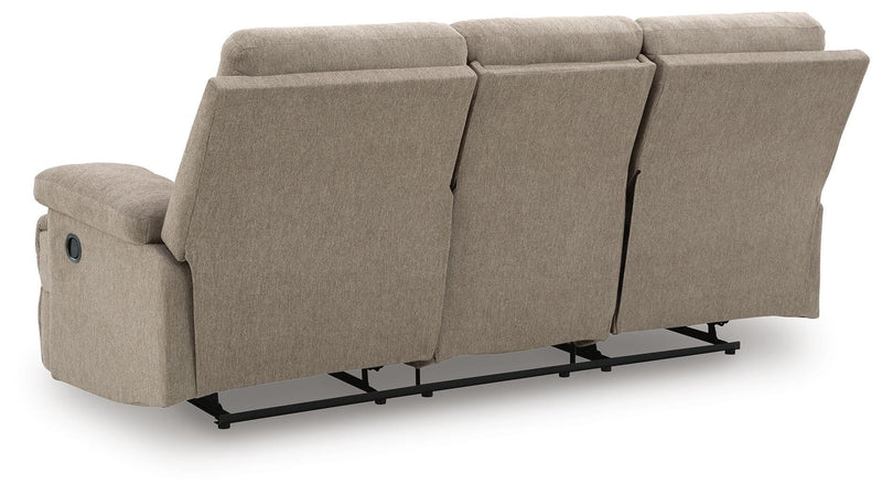 Side-Swipe Mocha Reclining Sofa with Drop Down Table - PC9140589