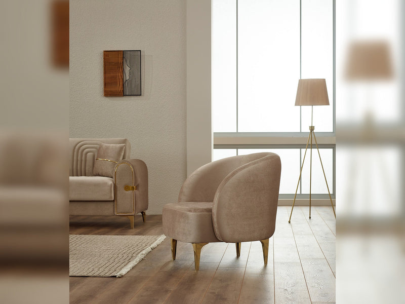 Siderno Chair in Beige - 200-SIM-SID-VELVET260-B