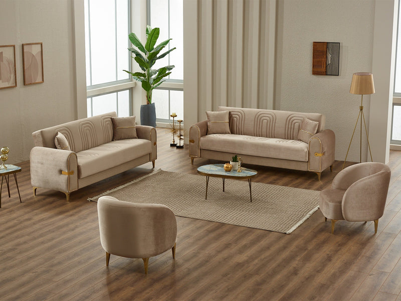Siderno Convertible Sofa in Beige - 200-SIM-SID-VELVET260-3