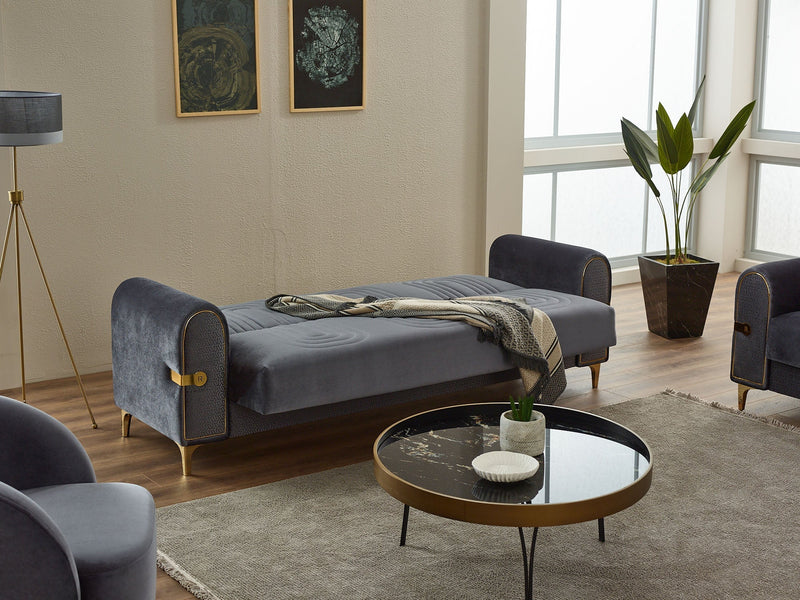 Siderno Convertible Sofa in Dark Grey - 200-SIM-SID-VELVET412-3