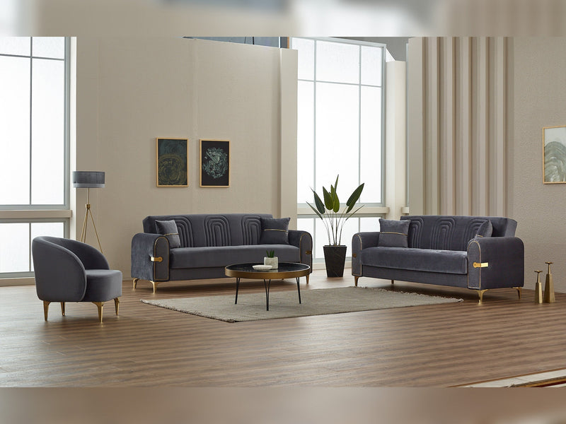 Siderno Convertible Sofa in Dark Grey - 200-SIM-SID-VELVET412-3