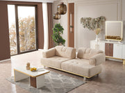 Sidney 3-pieces (Sofa & Loveseat & Chair) Livingroom in White - Orange - 200-ELIF-SID-A204-321