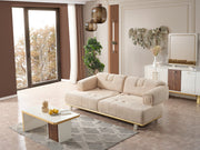 Sidney 3-pieces (Sofa & Loveseat & Chair) Livingroom in White - Orange - 200-ELIF-SID-A204-321