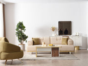 Sidney 3-pieces (Sofa & Loveseat & Chair) Livingroom in White - Orange - 200-ELIF-SID-A204-321