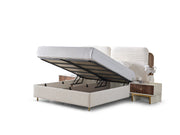 Sidney Bedroom (Queen Frame With Headboard & Dresser With Mirror & Ottoman & 2 Nightstand) - 200-ELIF-SID-A201-QBED-SET