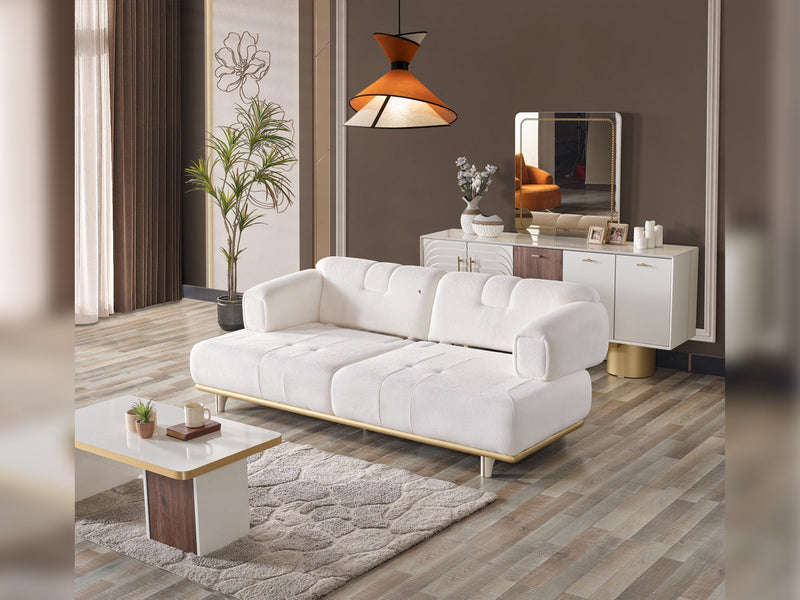Sidney Convertible Loveseat in White - 200-ELIF-SID-A204-2