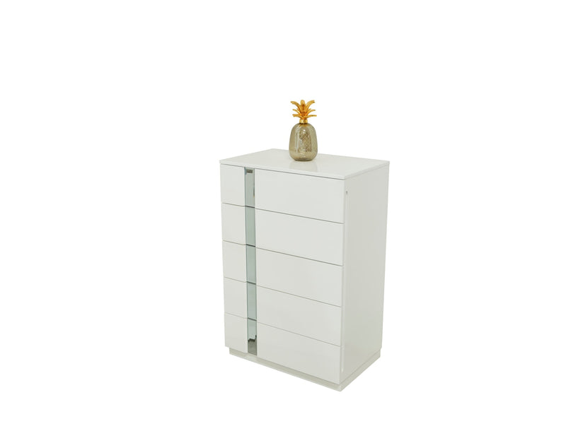 Sienna 5 Drawer Chest in White - 120-SIE-CHE-W