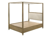 Sienna Rustic Natural Queen Canopy Platform Bed - Lara FurnitureQueen Bed
