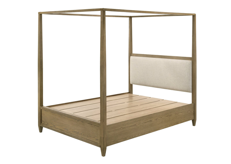 Sienna Rustic Natural Queen Canopy Platform Bed - Lara FurnitureQueen Bed