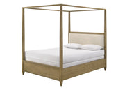 Sienna Rustic Natural Queen Canopy Platform Bed - Lara FurnitureQueen Bed