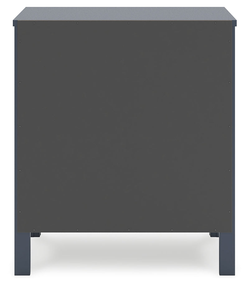 Simmenfort Full Panel Headboard with Dresser and 2 Nightstands in Navy Blue - PKG020610