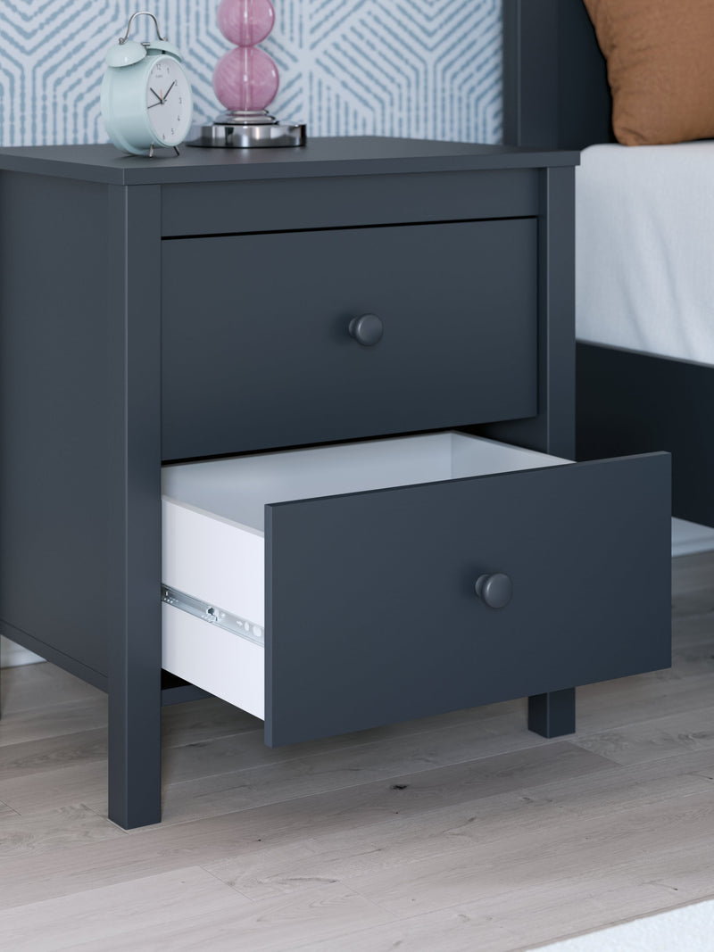 Simmenfort Full Panel Headboard with Dresser and 2 Nightstands in Navy Blue - PKG020610