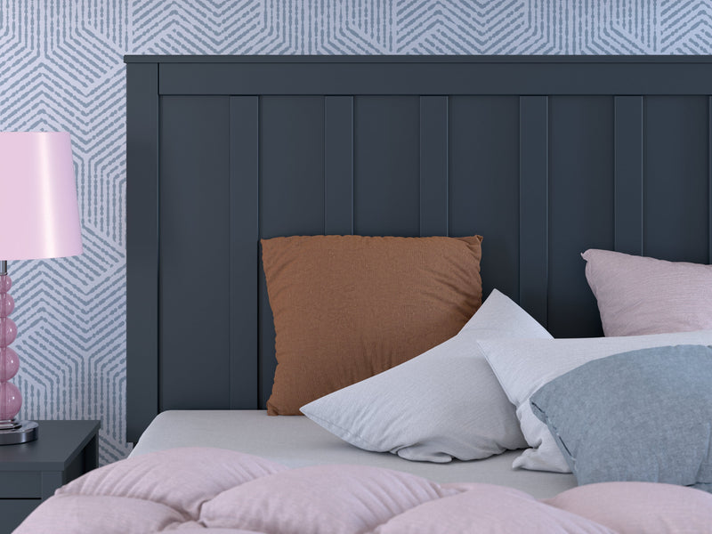 Simmenfort Full Panel Headboard with Dresser and Chest in Navy Blue - PKG020613