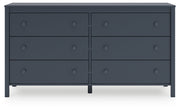 Simmenfort Full Panel Headboard with Dresser and Chest in Navy Blue - PKG020613