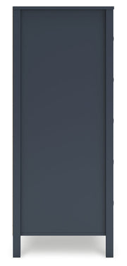 Simmenfort Full Panel Headboard with Dresser, Chest and 2 Nightstands in Navy Blue - PKG020611