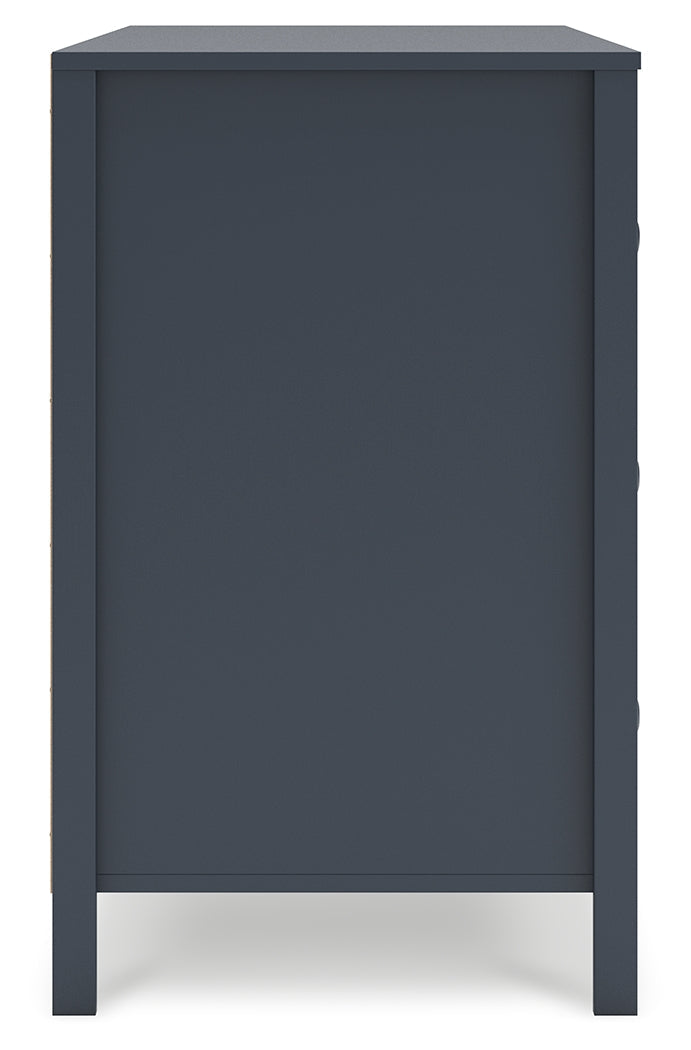 Simmenfort Full Panel Headboard with Dresser, Chest and 2 Nightstands in Navy Blue - PKG020611