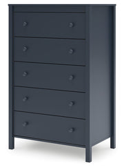 Simmenfort Full Panel Headboard with Dresser, Chest and Nightstand in Navy Blue - PKG020614