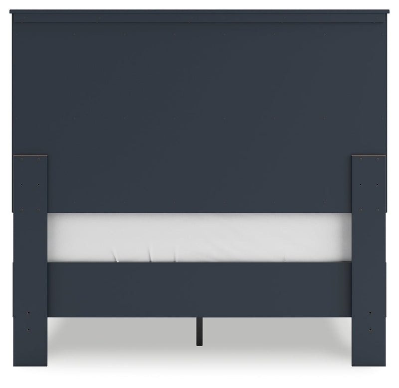 Simmenfort Full Panel Headboard with Dresser in Navy Blue - PKG020609