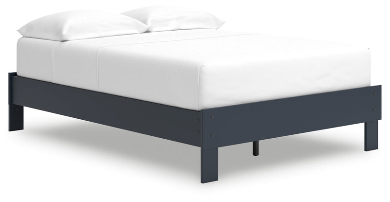 Simmenfort Full Platform Bed with Dresser and 2 Nightstands in Navy Blue - PKG020624