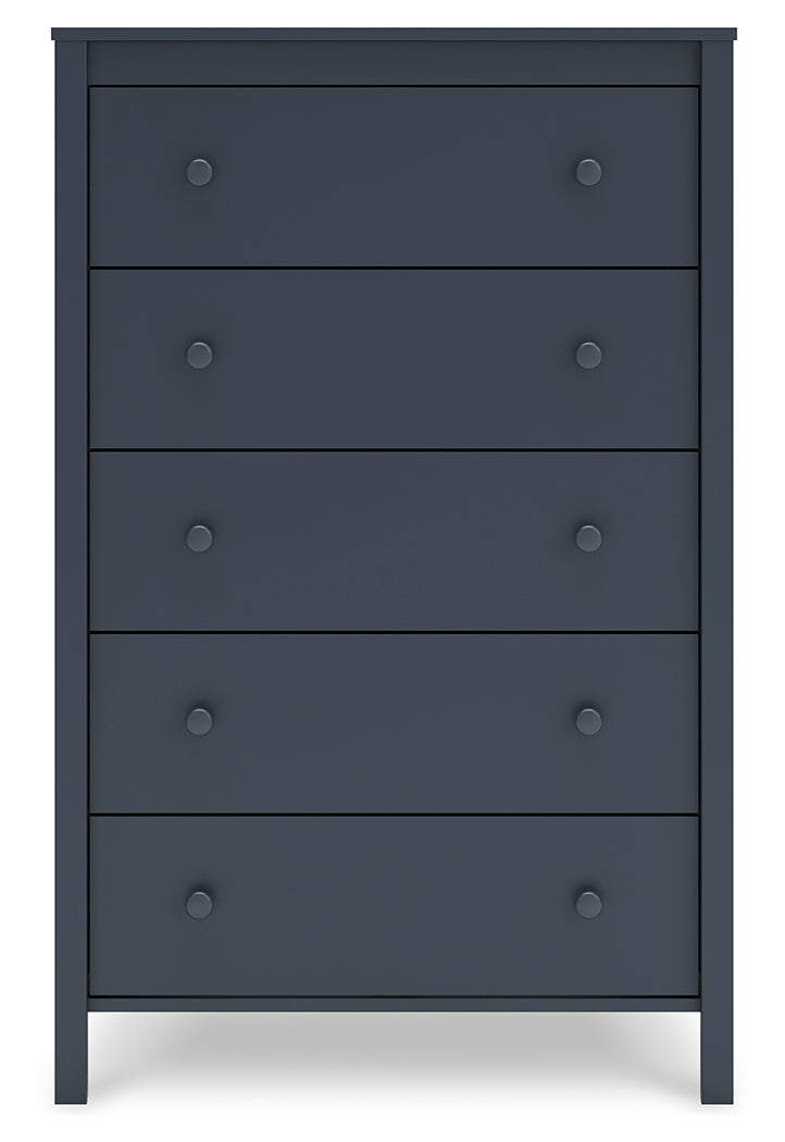 Simmenfort Full Platform Bed with Dresser and Chest in Navy Blue - PKG020627