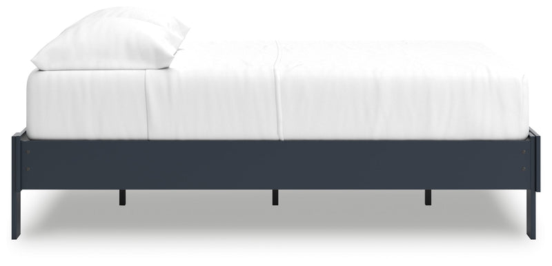 Simmenfort Full Platform Bed with Dresser and Nightstand in Navy Blue - PKG020626