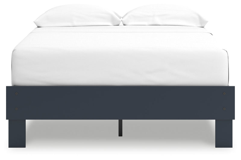 Simmenfort Full Platform Bed with Dresser, Chest and Nightstand in Navy Blue - PKG020628