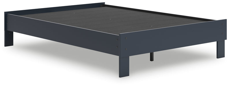 Simmenfort Full Platform Bed with Dresser, Chest and Nightstand in Navy Blue - PKG020628