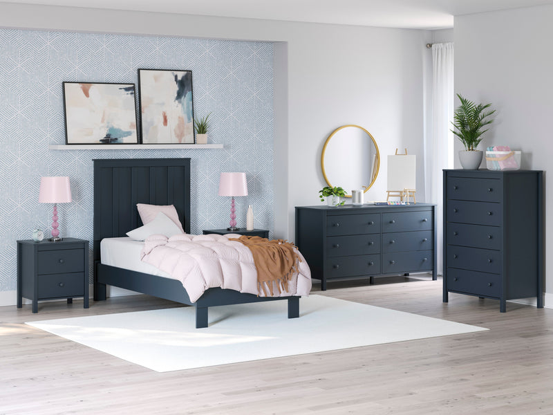 Simmenfort Navy Blue Youth Platform Bedroom Set - Lara FurnitureYouth Bedroom Set