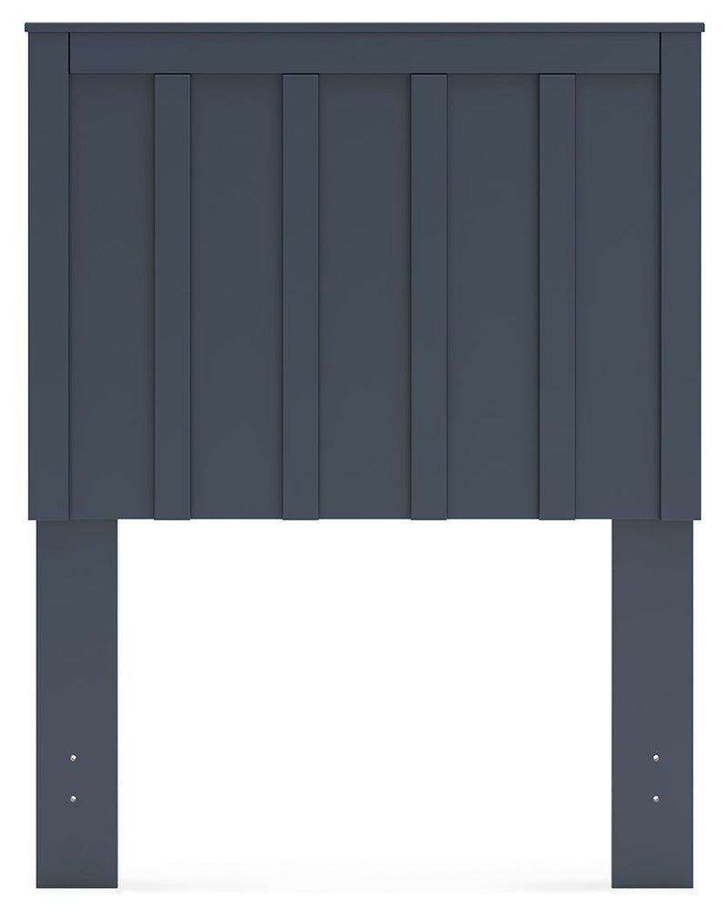 Simmenfort Twin Panel Headboard with Dresser and 2 Nightstands in Navy Blue - PKG020603