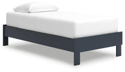Simmenfort Twin Platform Bed with Dresser and 2 Nightstands in Navy Blue - PKG020617