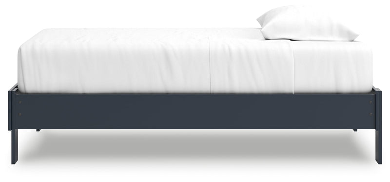 Simmenfort Twin Platform Bed with Dresser and 2 Nightstands in Navy Blue - PKG020617