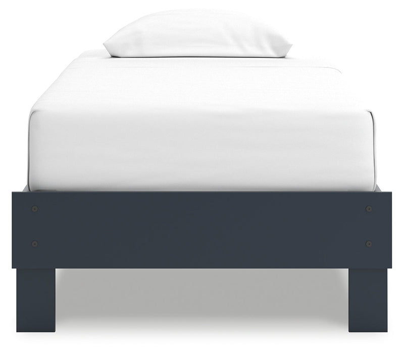 Simmenfort Twin Platform Bed with Dresser and Chest in Navy Blue - PKG020620