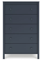 Simmenfort Twin Platform Bed with Dresser and Chest in Navy Blue - PKG020620