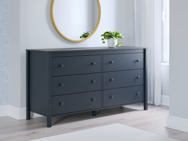 Simmenfort Twin Platform Bed with Dresser and Chest in Navy Blue - PKG020620