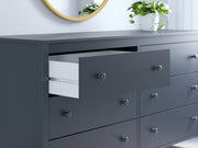 Simmenfort Twin Platform Bed with Dresser and Chest in Navy Blue - PKG020620
