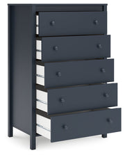 Simmenfort Twin Platform Bed with Dresser, Chest and 2 Nightstands in Navy Blue - PKG020618