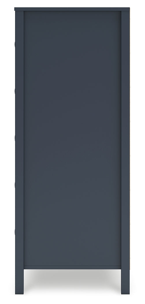 Simmenfort Twin Platform Bed with Dresser, Chest and 2 Nightstands in Navy Blue - PKG020618