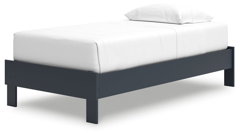 Simmenfort Twin Platform Bed with Dresser, Chest and 2 Nightstands in Navy Blue - PKG020618