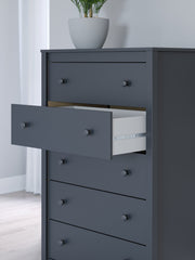 Simmenfort Twin Platform Bed with Dresser, Chest and Nightstand in Navy Blue - PKG020621
